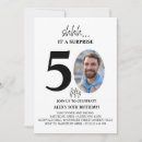 Search for surprise for her birthday invitations Black and white