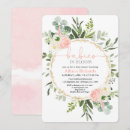 Search for floral twins baby shower invitations Pink gold