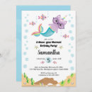 Search for mermaid and unicorn party invitations Cute