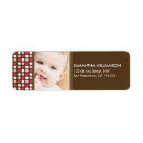 Search for birth announcement return address labels Polka dots
