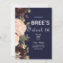 Search for navy blue floral sweet 16 invitations Modern