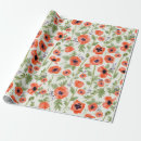 Search for orange poppy wrapping paper Floral pattern