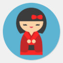 Search for japanese kokeshi doll stickers Kawaii