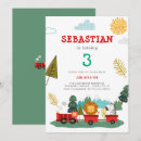 Search for train 3rd birthday invitations Boys