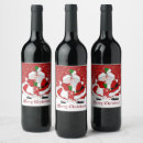 Search for santa claus wine labels Red and white
