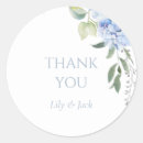 Search for blue hydrangeas wedding stickers Thank you