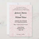 Search for pink damask wedding invitations White