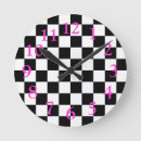 Search for hot pink clocks Chequered