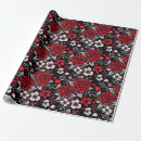 Search for white rose wrapping paper Black and white