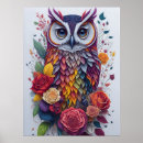 Search for owl drawing posters Vintage