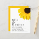 Search for sunflower 50th birthday invitations Yellow