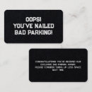 Search for bad parking business cards Humor