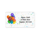 Search for happy birthday party return address labels Red