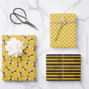 Search for bumble bees wrapping paper Yellow