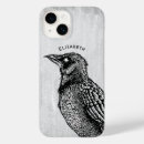 Search for black raven birds iphone cases Black and white