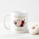 Search for burgundy and gold mugs Watercolor floral