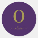 Search for purple monogram stickers Birthday