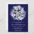 Search for royal blue silver sweet 16 invitations Glam girly