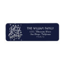 Search for blue and silver return address labels Elegant