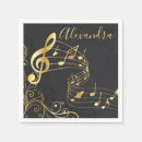 Search for musical notes napkins Gold