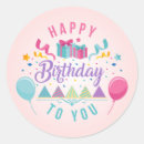 Search for birthday greeting stickers Colourful