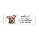 Search for brown white dog return address labels Cute