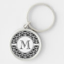 Search for white damask rounded key rings Black