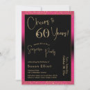 Search for pink black 60th birthday invitations Cheers to 60 years