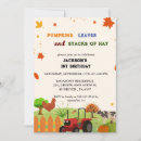 Search for fall farm birthday invitations Tractor