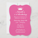 Search for crown 1st birthday invitations Pink