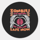 Search for zombie brains stickers Skull