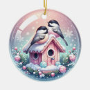 Search for chickadee christmas tree decorations Watercolor