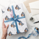 Search for blue butterfly wrapping paper White