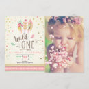 Search for pink and gold 1st birthday invitations Boho