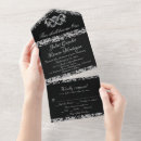 Search for black white and silver wedding invitations Heart