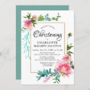 Search for teal christening invitations Watercolor