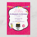 Search for kitty party invitations Black cat