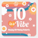 Search for 10th birthday stickers Peace out single digits