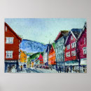 Search for norway travel posters Watercolor