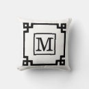 Search for black and white greek key cushions Initials
