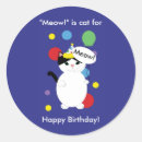 Search for funny cat birthday stickers Kitty