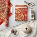 Search for paisley christmas wrapping paper Red