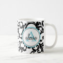 Search for monogram damask mugs Girly
