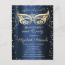 Search for navy blue masquerade party invitations Elegant