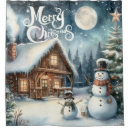 Search for vintage christmas shower curtains Snowman