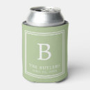 Search for favor wedding can coolers Sage green