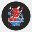 Search for birthday boy 3 stickers Year old
