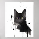 Search for cat watercolor posters Black and white