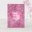 Search for pink glitter birthday cards For kids