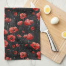 Search for red poppy tea towels Black